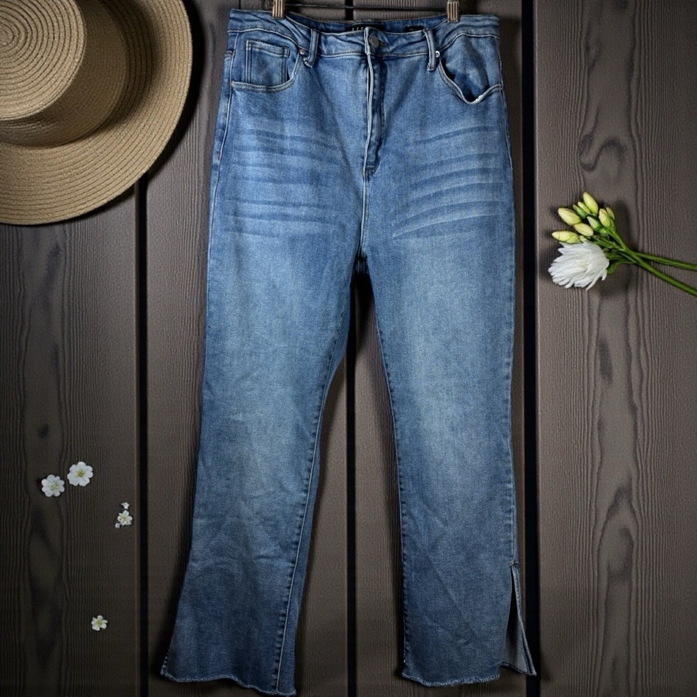 Risen Los Angeles Blue baggy Flare high rise Women's Jeans 2 XL
